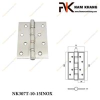 Bản lề cửa inox cao cấp NK307T-INOX (Dài 100mm - Dày 1.5mm, Màu Inox)