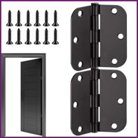 Bản lề cửa màu đen mờ 2X Bản lề cửa hạng nặng Điều khiển phần cứng bằng sắt phẳng 3,5 Inch cho khu dân cư tiêu chuẩn hickelvn