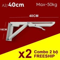 Bản lề gập thông mình treo tường 40cm thép sơn tỉnh điện