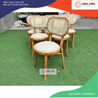 Bán Lẻ Ghế Gỗ Lưng Mây Linhlandecor Thiết Kế Ghép Mảnh Hiện Đại Nhà Hàng