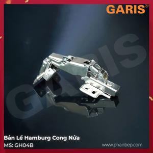 Bản lề giảm chấn lắp cong nửa góc mở 165 độ Garis GH04B