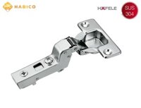 Bản lề Hafele giảm chấn inox cong hẳn SUS304 315.06.752(bao gồm đế)