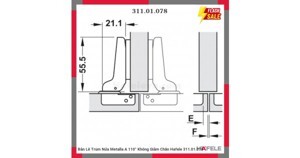 Bản lề Hafele Metalla A cong vừa 311.01.078