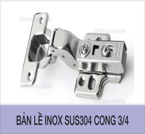 Bản lề inox 304 giảm chấn lắp cong 3/4 Eurogold WP03
