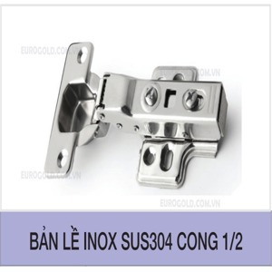 Bản lề inox 304 giảm chấn lắp cong 1/2 Eurogold WP02