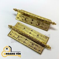 Bản Lề Lá Hoa Văn Bằng Đồng Cửa Đại Sảnh Navar Hardwware Bản Lề Đồng Cửa Gỗ Tủ Dài 20cm Màu Vàng