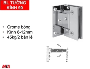 Bản lề phòng tắm kính 90º Hafele 981.77.908