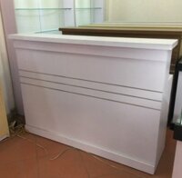 Bàn lễ tân đẹp gỗ giá rẻ dài 1.8m BQTG18 chỉ nhôm