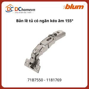 Bản lề tích hợp giảm chấn góc mở 155°dành cho tủ có ngăn kéo âm - Trùm âm Blum 71B7550