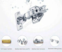 Bản lề tủ bếp Eurogold WS01, inox giảm chấn tháo lắp nhanh, bản lề thẳng-A