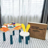 Bàn Lego cho bé đa năng 110 chi tiết cao cấp bao gồm ghế , banbuondososinh1