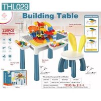 Bàn lego xếp hình đa năng kèm ghế 110 chi tiết THL029