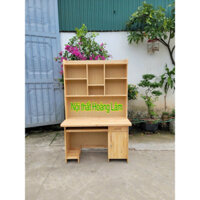 Bàn liền giá sách gỗ cao su tự nhiên