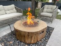 Bàn lò sưởi gas giả gỗ làm gốc cây nhân tạo 95x103 cm TEMPERO