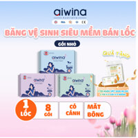 [BÁN LỐC] Băng Vệ Sinh Aiwina Siêu Mềm Ban Đêm 29cm/33cm/42cm (1 Lốc x 8 Gói)