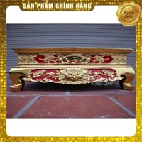 Bàn mâm xà kê đồ thờ cúng sơn son thếp vàng gỗ mít cao 23cm mặt to