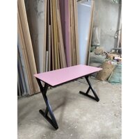 bàn mặt hồng chân A khung sắt vi tính