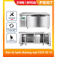 Bàn mát inox công nghiệp tích hợp ngăn tủ lạnh giữ đông mini FEST BT-T1 200 Lít bảo quản làm tươi thực phẩm đồ uống cao cấp