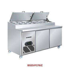 Bàn mát Pizza 1.8m 2 cánh inox Berjaya BS2D/PCF6/Z