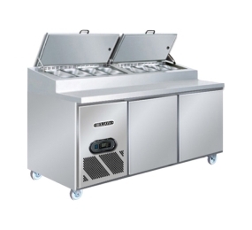 Bàn mát Pizza 1.8m 2 cánh inox Berjaya BS2D/PCF6/Z