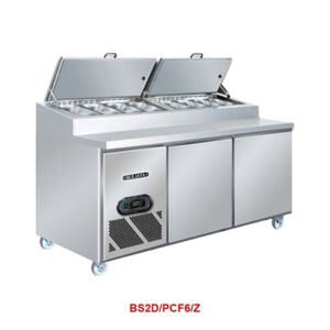 Bàn mát Pizza 1.8m 2 cánh inox Berjaya BS2D/PCF6/Z