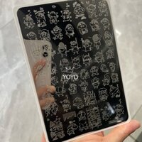 Bản mẫu in móng tay Crayon Shin-Chan Hoạt hình Họa tiết dễ thương Công cụ chuyển mịn Tấm thép 12.25