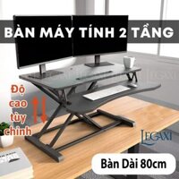Bàn Máy Tính Nâng Hạ 2 Tầng 80cm, Bàn Làm Việc Văn Phòng Đứng Ngồi, Bàn Học Sinh Thông Minh Tiết Kiệm Không Gian Legaxi