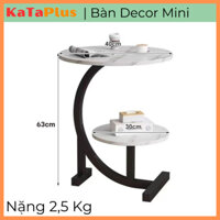 Bàn Mini Tròn 2 Tầng Decor Phòng, Bàn Nhỏ Ngồi Cafe, Trà Đá Nặng Chỉ 2,5 Kg