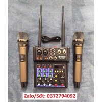 Bàn Mixer G4 live stream được hỗ trợ màn hình LED có bluetooth kèm 2 mic không dây tiện cho oto loa kéo và các loa khác