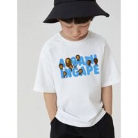 Bán Mới Cha Mẹ Trang Phục Trẻ Em Với Họa Tiết Khỉ In Hình Áo Thun Thời Trang Hàn Quốc Unisex Rời Cổ Tròn Áo Thun