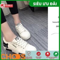 [Bản Mới Nhất] Giày Nữ Choose Giày vải Lười Nữ Thể Thao Sneaker bata Cột Dây Họa Tiết .