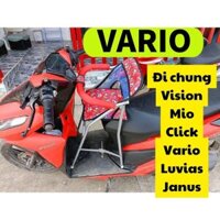 (Bản nâng cấp) Ghế ngồi xe tay ga gâp gọn  (có dây đai và vòng bảo hiểm an toàn)  ghế ga xếp sắt sơn tĩnh điện