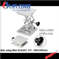 BÀN NÂNG HẠ MINI 300x300, THÉP KHÔNG RỈ