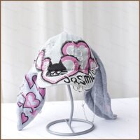 Bạn NewJeans Ngoại Vi MIJI HAERIN Cùng Phong Cách Tai Thỏ Mỏ Vịt Nón denim graffiti Cô Gái Khiêu Vũ hip-hop Mũ Bóng Chày