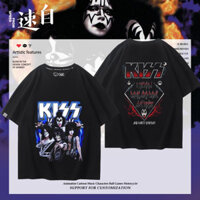 Ban Nhạc Nam Nữ Kiss Áo Thun Tay Ngắn Mỹ Quần Áo Kim Loại Nặng High Street 2.20 Hàng Hóa Rock