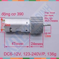 (BÁN NHANH)  động cơ giảm tốc RS-390 6-12V 123-240V/P, trục vặn, 0.9A 136g kde2561