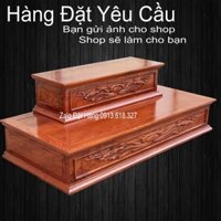 Bàn nhị cấp bàn thờ sơn mở rộng gian thờ gỗ hương trạm sen