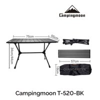 Bàn nhôm gấp gọn Campingmoon T-520 dùng du lịch dã ngoại, cắm trại, điều chỉnh được độ cao | HBauto