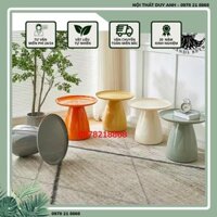 Bàn nhựa Bắc Âu nhập khẩu, Bàn sofa góc tròn mushroom, phòng khách tối giản hiện đại, bàn cafe nhỏ ngoài trời