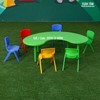 Bàn Nhựa Cho Bé Hình Bán Nguyệt - Bộ Bàn  Cao Cấp Cho Bé