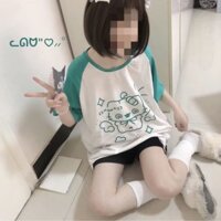 Bán Nóng Áo dễ thương F & X áo phông ngắn tay ngọt ngào ghép nối kiểu Nhật Áo kiểu Muối rộng rãi học sinh mẫu Mới Mùa Hè cho nữ phong cách học đường Instagram