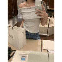 Bán Nóng Áo trễ vai cá tính F & X Áo thun ngắn tay dệt kim trễ vai kẻ sọc áo nữ mẫu ngắn tôn dáng ngọt ngào Hot Girl kiểu Tây mẫu mới mùa hè sành điệu