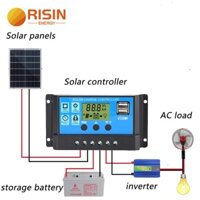 Bán nóng bộ điều khiển sạc bảng điều khiển năng lượng mặt trời risin mini pwm 10a 12v 24v usb 5v 3a bộ điều khiển sạc pin