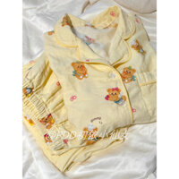 Bán Nóng Bộ đồ ngủ đáng yêu F & X, Bộ Đồ Ngủ Gấu bơ, Bộ đồ mặc nhà dài tay có thể mặc bên ngoài thời trang lười mẫu mới xuân thu cho nữ