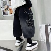 Bán Nóng F & X Quần lót nhung trẻ em quần jean xuân thu cho bé trai quần harem mùa xuân mới 2023 quần yếm thời trang