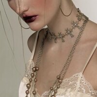 Bán Nóng Vòng cổ cá tính F & X Vòng cổ dây đeo cổ xương đòn gió nhấp nháy chéo choker Dây đeo cổ kim loại ngắn