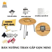 Bàn nướng than BBQ gấp gọn tròn D60 chuyên nướng tại nhà - Bàn nướng lẩu gấp gọn tiện lợi, đi camping, dã ngoại