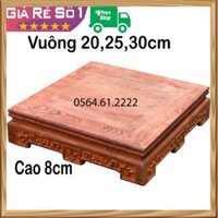 Bàn osin vuông kiểu trường kỷ chiện gỗ hương cao 8cm