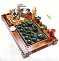 Bàn Pha Trà Điện Khay Gỗ Tự Nhiên BTĐ05