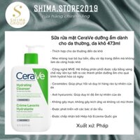 [Bản Pháp/Bản Mỹ] Sữa rửa mặt CeraVe Hydrating Cleanser, Normal to Dry